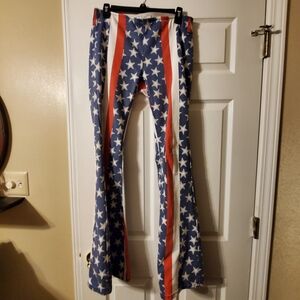 27" Free People American Flag Bell Bottom Pants
